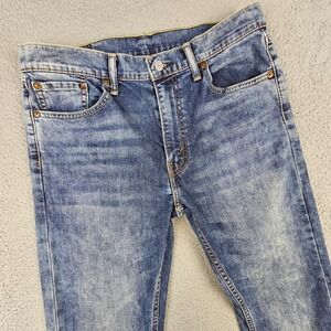 Levi's 513 Slim Straight Jeans Mens 32x29 Blue Acid Wash Stretch Denim